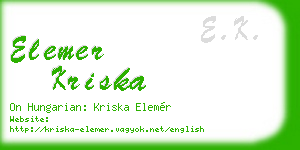 elemer kriska business card